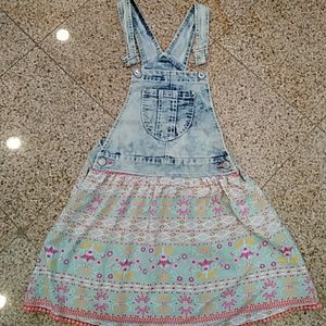 Acid-Wash Overalls Dress